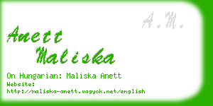 anett maliska business card